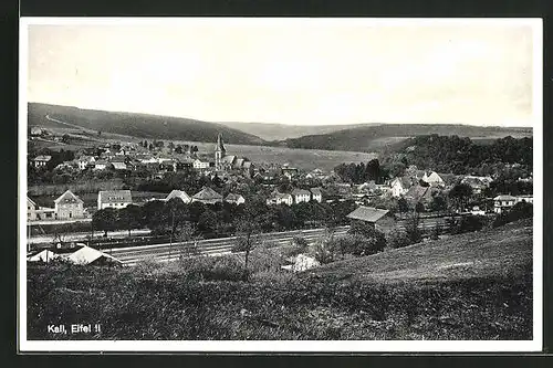 AK Kall in der Eifel, Generalansicht mit der Kirche im Ort