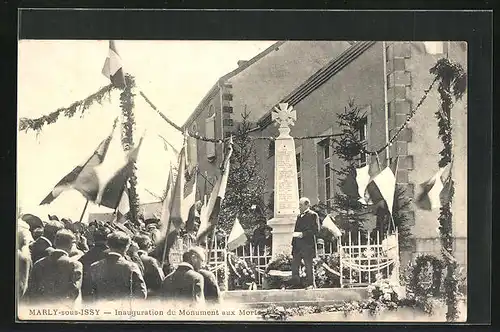 AK Marly-sous-Issy, Inauguration du Monument aux Morts