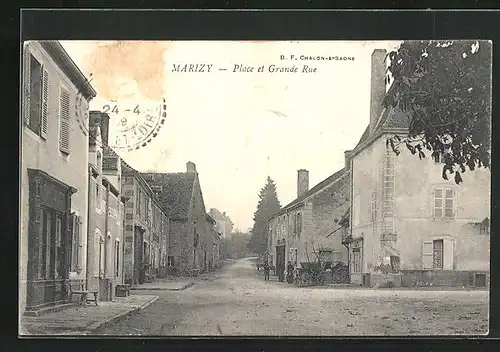 AK Marizy, Place et Grande Rue