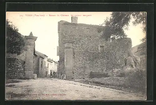AK Visan, Ruines du Chateau, les ancien remparts