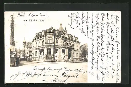 Foto-AK Bad Schandau, 1911, Geschäft Hermann Gärtner