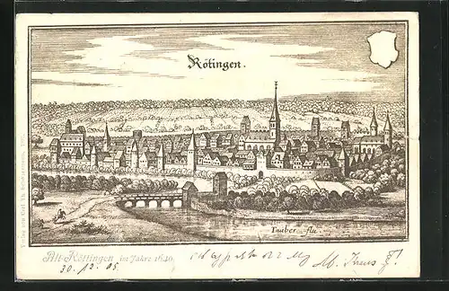 AK Alt-Röttingen, Ortsansicht im Jahre 1640