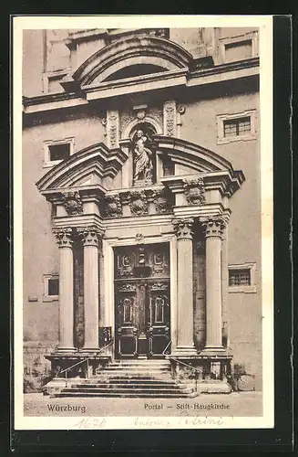 AK Würzburg, Stift-Haugkirche, Portal