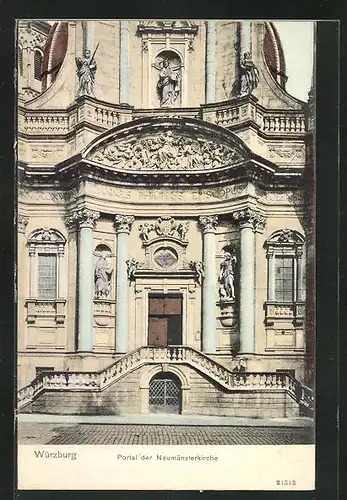 AK Würzburg, Portal der Neumünsterkirche