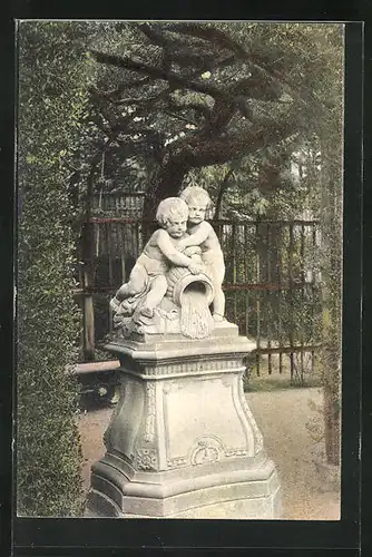 AK Würzburg, Skulptur im Königlichen Hofgarten