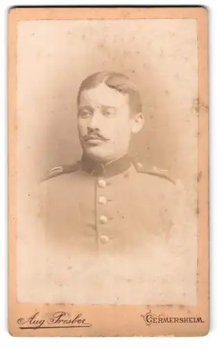 Fotografie Aug. Presber, Germersheim, Portrait Soldat in Uniform Rgt. 17