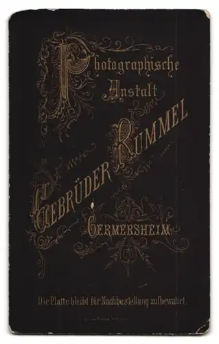 Fotografie Gebr. Rummel, Germersheim, Portrait Soldat in Uniform Rgt. 3 mit Orden, Säbel und Portepee