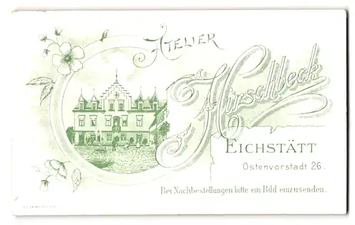 Fotografie Atelier Hirschbeck, Eichstätt, Ansicht Eichstätt, Foto-Atelier Ostenvorstadt 26, Rückseitig Damen im Portrait