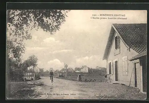 AK Montreux-Chateau, L`Ancien poteau frontiére Allemand