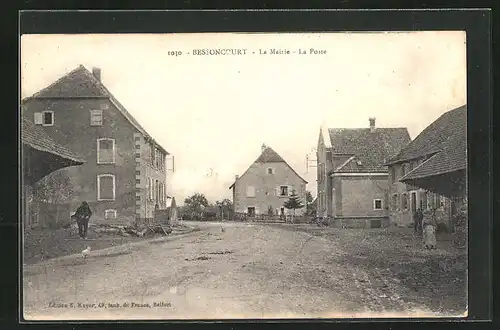 AK Bessoncourt, La Mairie, La Poste