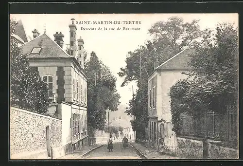 AK Saint-Martin-du-Tertre, Descente de la rue de Beaumont