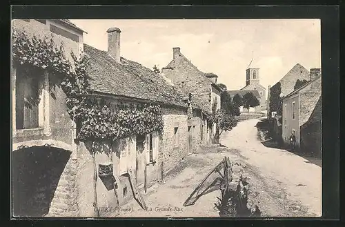 AK Givry, La Grande Rue, an den Wohnhäusern
