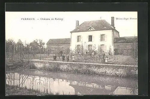 AK Perreux, Chateau de Rabley, Kinder im Garten