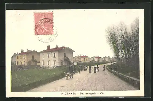 AK Migennes, Rue Principale, Cite, Kinder auf der Strasse