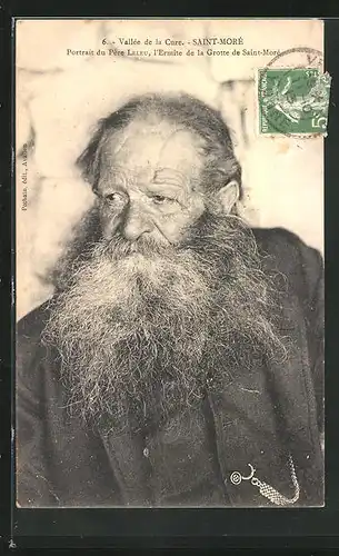 AK Saint-Moré, Portrait du Père Leleu, l` Ermite de la Grotte de Saint-Moré