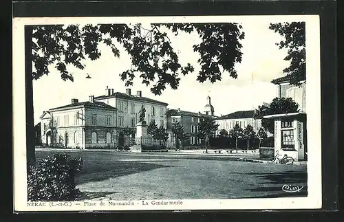 AK Nérac, Place de Normandie, La Gendarmerie