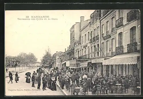 AK Marmande, Terrasses des Cafés de la Gare