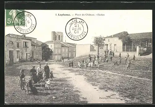 AK Laplume, Place du Chateau, Ecoles