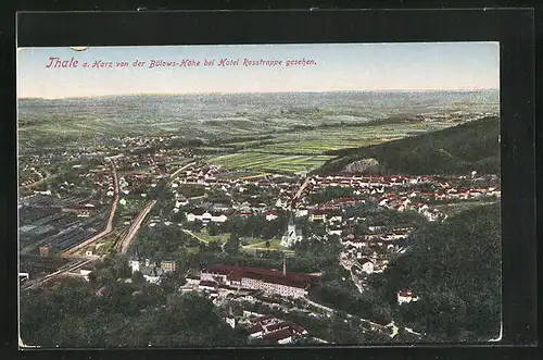 AK Thale /Harz, Blick von der Bühlows-Höhe bei Hotel-Rosstrappe