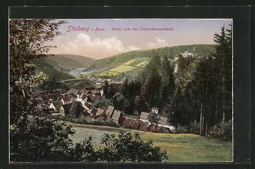 AK Stolberg /Harz, Blick von der Dornröschenbank