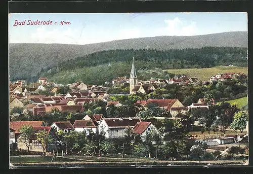 AK Bad Suderode am Harz, Totalansicht mit Kirche