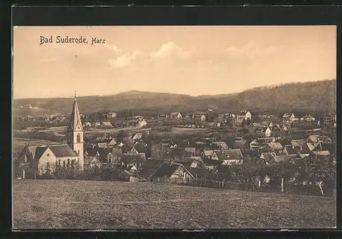 AK Suderode am Harz, Ortsansicht mit Kirche