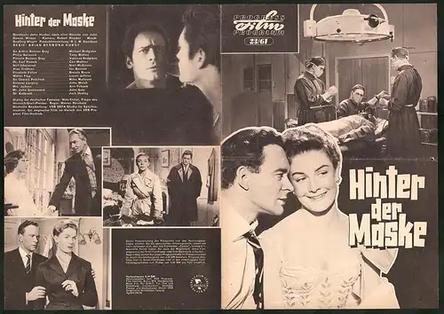 Filmprogramm PFP Nr. 23 /61, Hinter der Maske, Michael Redgrave, Tony Britton, Regie: Brian D. Hurst