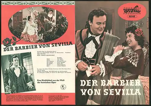 Filmprogramm PFP Nr. 82 /61, Der Barbier von Sevilla, Tito Gobbi, Irene Genna, Regie: Camillo Mastrocinque