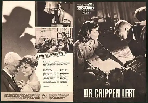 Filmprogramm PFP Nr. 76 /61, Dr. Crippen lebt, Eilsabeth Müller, Peter van Eyck, Regie: Erich Engels