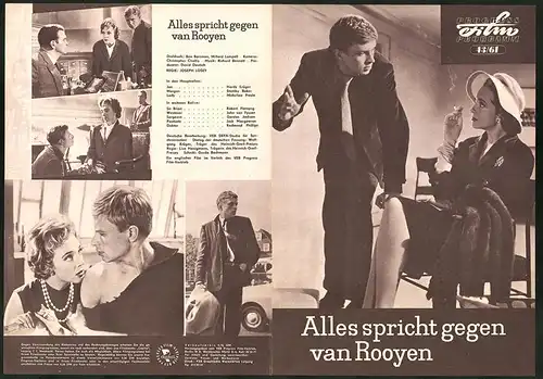 Filmprogramm PFP Nr. 43 /61, Alles spricht gegen van Rooyen, Hardy Krüger, Stanley Baker, Regie: Joseph Losey