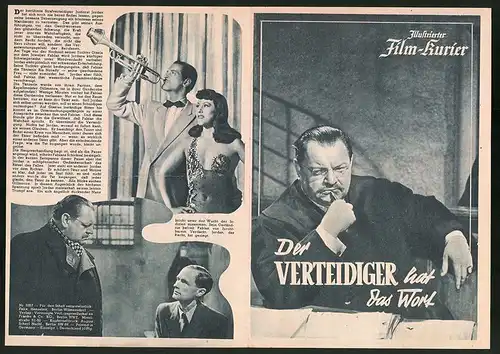 Filmprogramm IFK Nr. 3357, Der Verteidiger hat das Wort, Heinrich George, Carla Rust, Regie: Werner Klingler