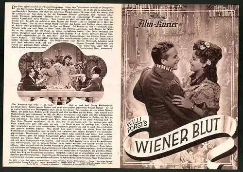 Filmprogramm IFK Nr. 3277, Wiener Blut, Fred Liewehr, Willy Fritsch, Regie: Willi Forst