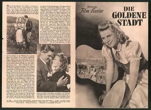 Filmprogramm IFK Nr. 3285, Die goldene Stadt, Kristina Söderbaum, Eugen Klöpfer, Regie: Veit Harlan