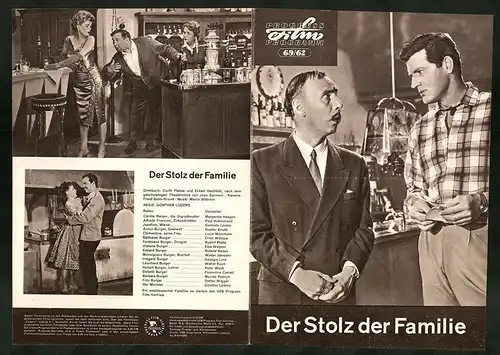 Filmprogramm PFP Nr. 69 /62, Der Stolz der Familie, Margarete Haagen, Paul Hubschmid, Regie: Günther Lüders