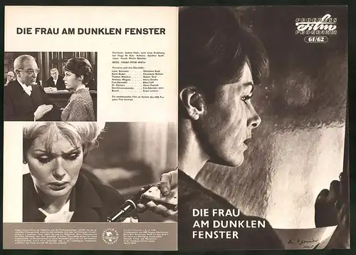 Filmprogramm PFP Nr. 61 /62, Die Frau am dunklen Fenster, Marianne Koch, Christiane Nielsen, Regie: Franz P. Wirth