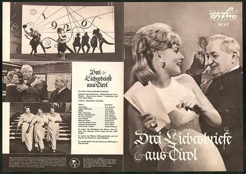 Filmprogramm PFP Nr. 58 /63, Drei Liebesbriefe aus Tirol, Ann Smyrner, Trude Herr, Regie: Werner Jacobs