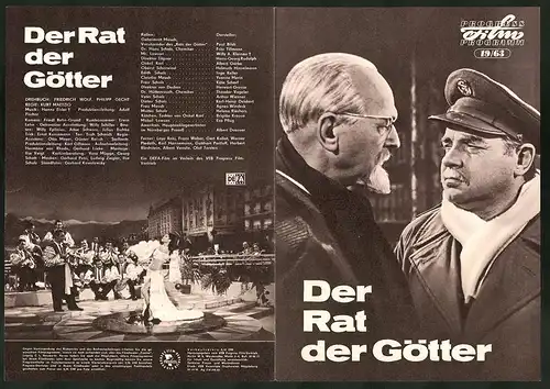 Filmprogramm PFP Nr. 19 /63, Der Rat der Götter, Paul Bildt, Fritz Tillmann, Regie: Kurt Maetzig