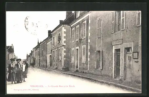 AK Vincelles, La Grande Rue (côté Nord)