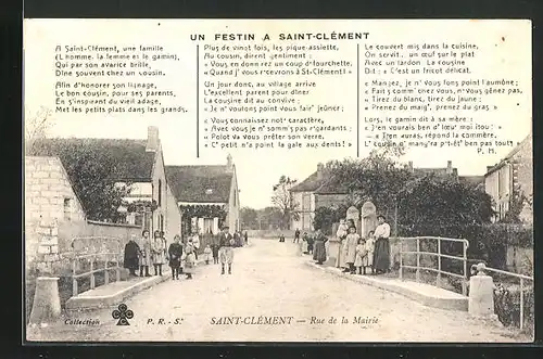 AK Saint-Clément, rue de la Mairie, un festin