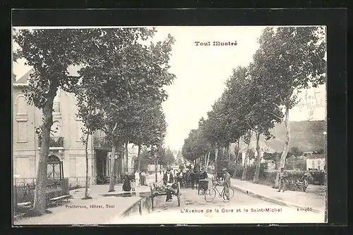 AK Toul, L`Avenue de la Gare et le Saint-Michel