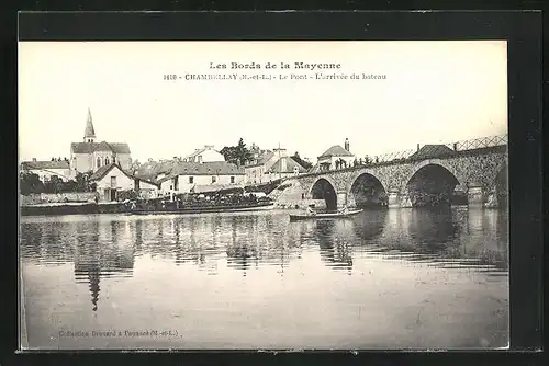 AK Chambellay, Le Pont, L`arrivée du bateau