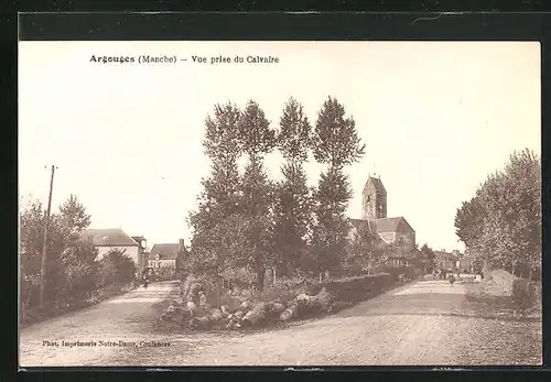 AK Argouges, Vue prise du Calvaire