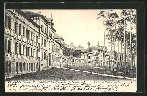 AK Gommern, Heilstätte Vogelsang, Die beiden Krankenpavillons