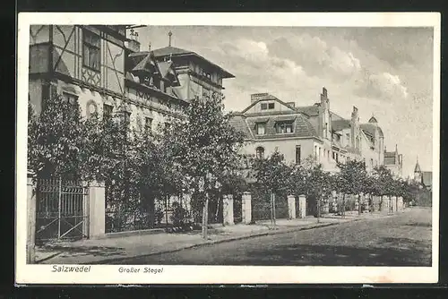 AK Salzwedel, Strasse am grosser Stegel