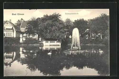 AK Elmen, Schwanenteich mit Fontäne