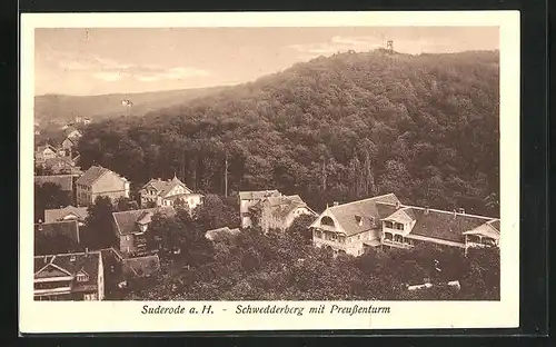 AK Suderode / Harz, Schwedderberg mit Preussenturm