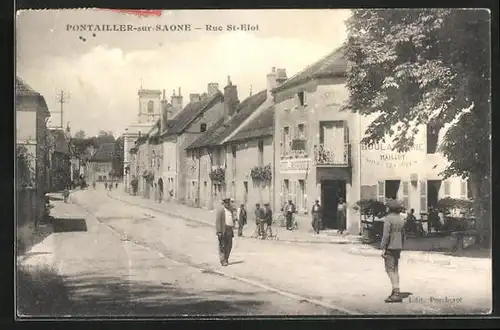 AK Pontailler-sur-Saone, Rue St-Eloi, Strassenpartie