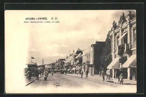 AK Jalta / Crimée, Le Quai, Strassenpartie im Zentrum