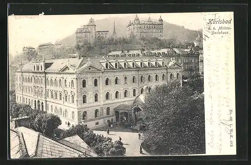 AK Karlsbad, K. K. Militär-Badehaus