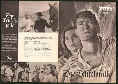 Filmprogramm PFP Nr. 74 /62, Die Teufelsfalle, Miroslav Machacek, Vitezslav Vejrazka, Regie: Frantisek Vlacil